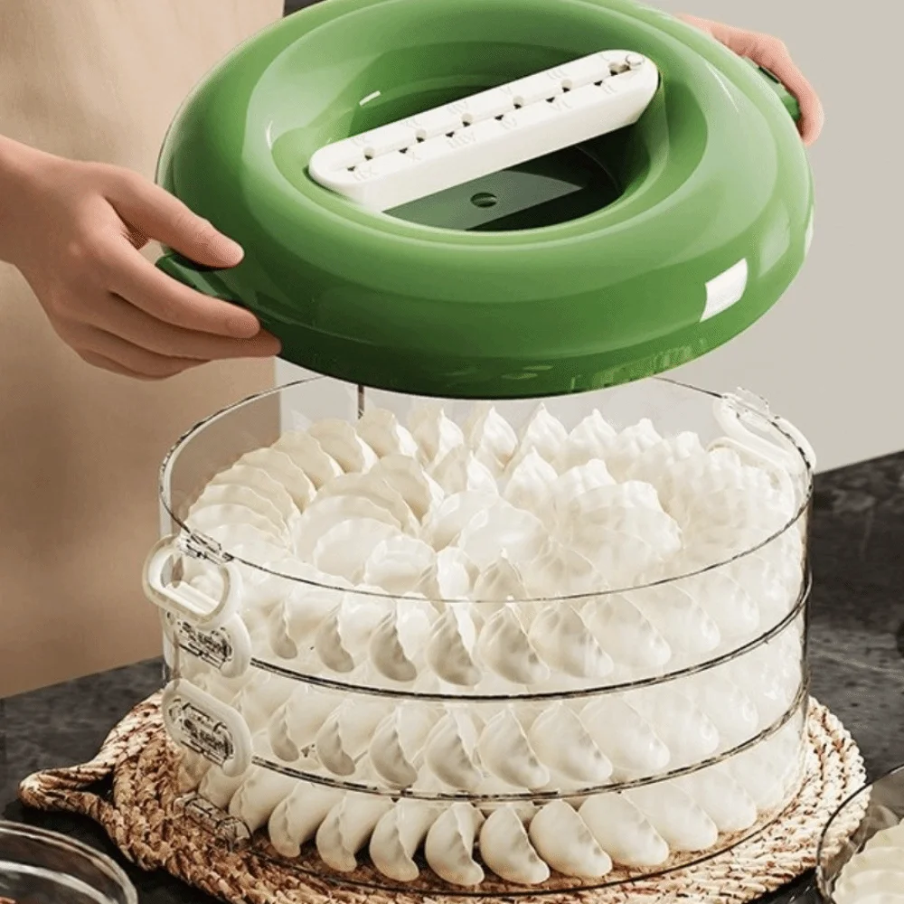 صندوق زلابية متعدد الطبقات من الدوبامين، غطاء محكم قابل للتكديس، صندوق حفظ طازج، صندوق تخزين وونتون شفاف، يحافظ على طازجًا