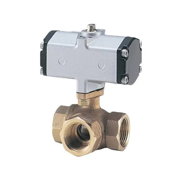 KITZ Genuine Japan C-TNE Pneumatic 3-Way Brass Ball Valve, DN15, -29~120℃, Durable For Water, Precision Fluid Control