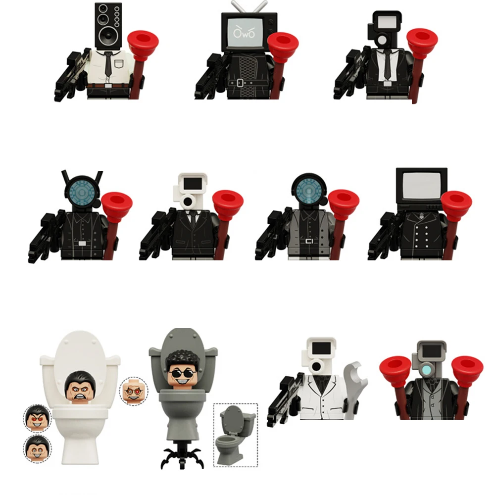Toilet Monitor Speaker TV People Man Cartoon Mini-Figures Action Toy Buildings Blocks Bricks Kids Christmas gift