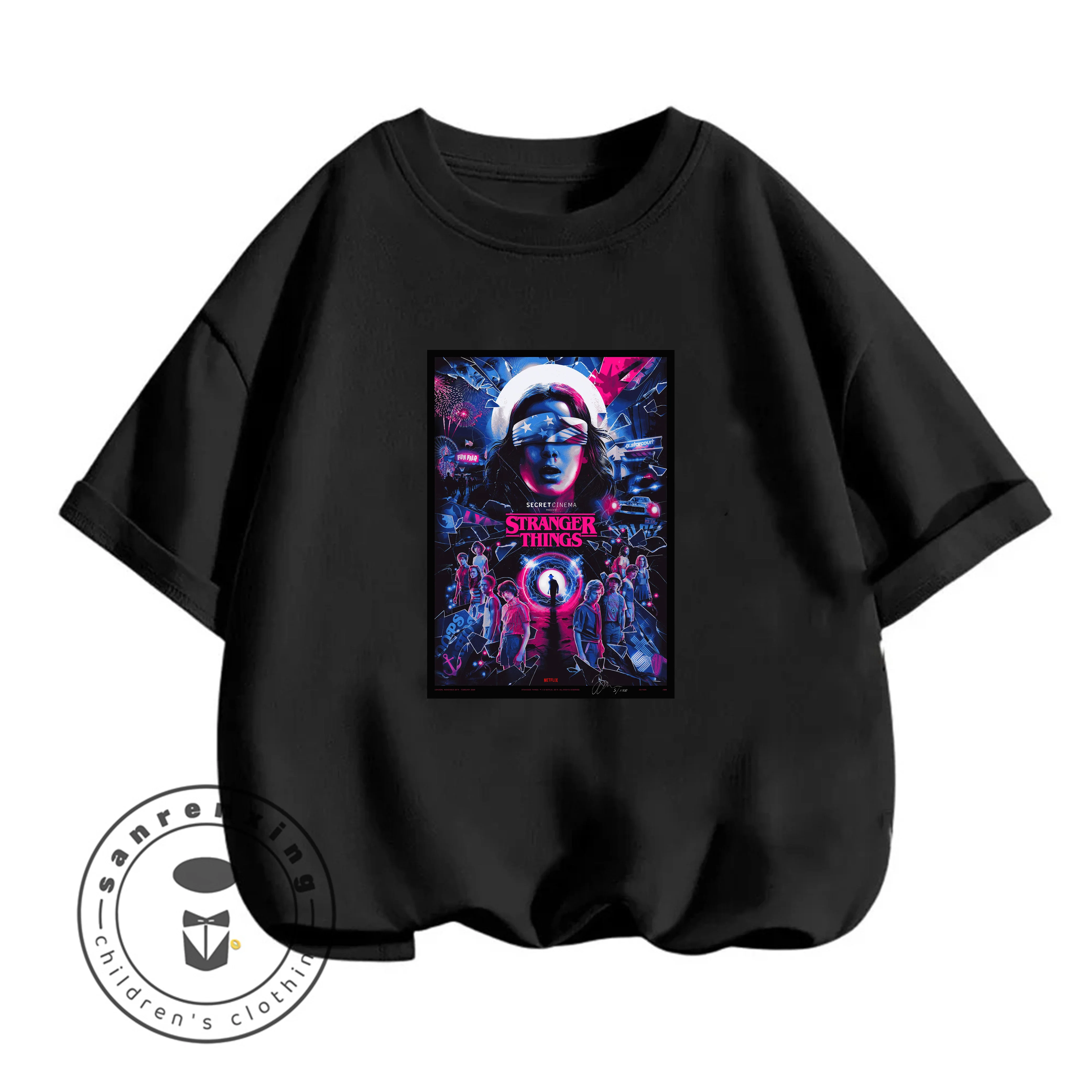 

2026 Summer New 2D Kpop Cartoon Short Sleeve Printed Casual Tops All Match For Kids Teenager
