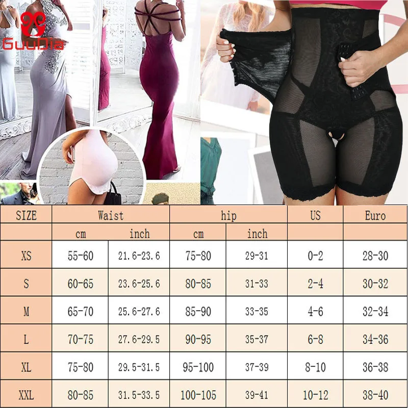 GUUDIA High Waist Shapewear Power Shorts Compression High Waisted Body Shaper Panties Shapewear Women Tummy Control High-Waisted