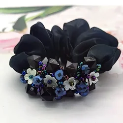 Starry Organza hair ties elastic Hair Band Flower Scrunchies Women's High-Grade Hair Rope Updo Bun Head Headdress