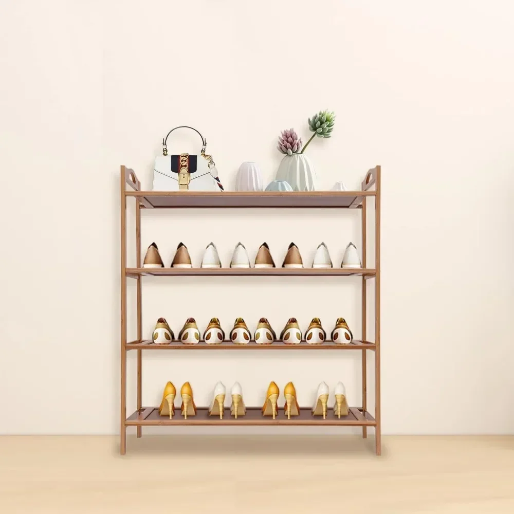 

НОВЫЙ Органайзер для обуви, компактная 4-ярусная бамбуковая полка для обуви, 60*25*67 см, подходит для кухни, балкона, офиса