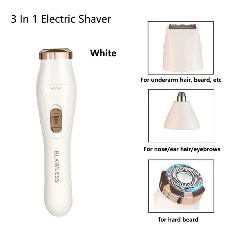 

3 In 1 Electric Epilator Induction Shaver Razor Hair Removal Private Trimmer Electric Automatic Face Leg Bikini Lip Depilator