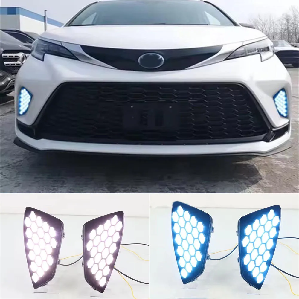 

Front Fog Lamp Cover With Led Drl For Toyota Sienna XSE 2021 2022 Daytime Running Light Daylight