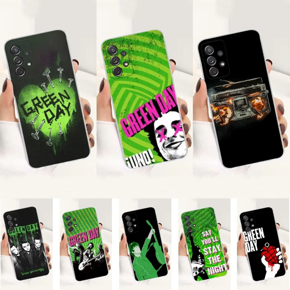 Band G-Greens D-Days Phone Case For Samsung S30,S23,S21,S22,S20,Ultra,FE,Lite, S10,S9,S8,PIus,Transparent, Silicone Case