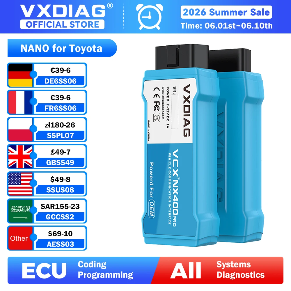 VXDIAG VCX NANO for Toyota TIS for Lexus Car Diagnostic Tool NX400