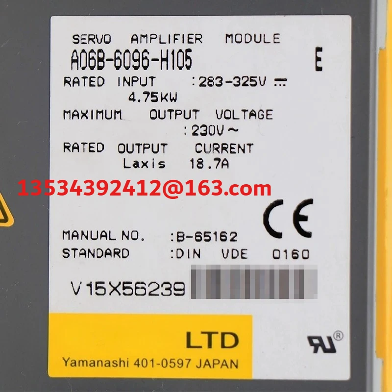 

For FANUC A06B-6096-H105 Servo Driver Amplifier A06B-6096-H105 Used