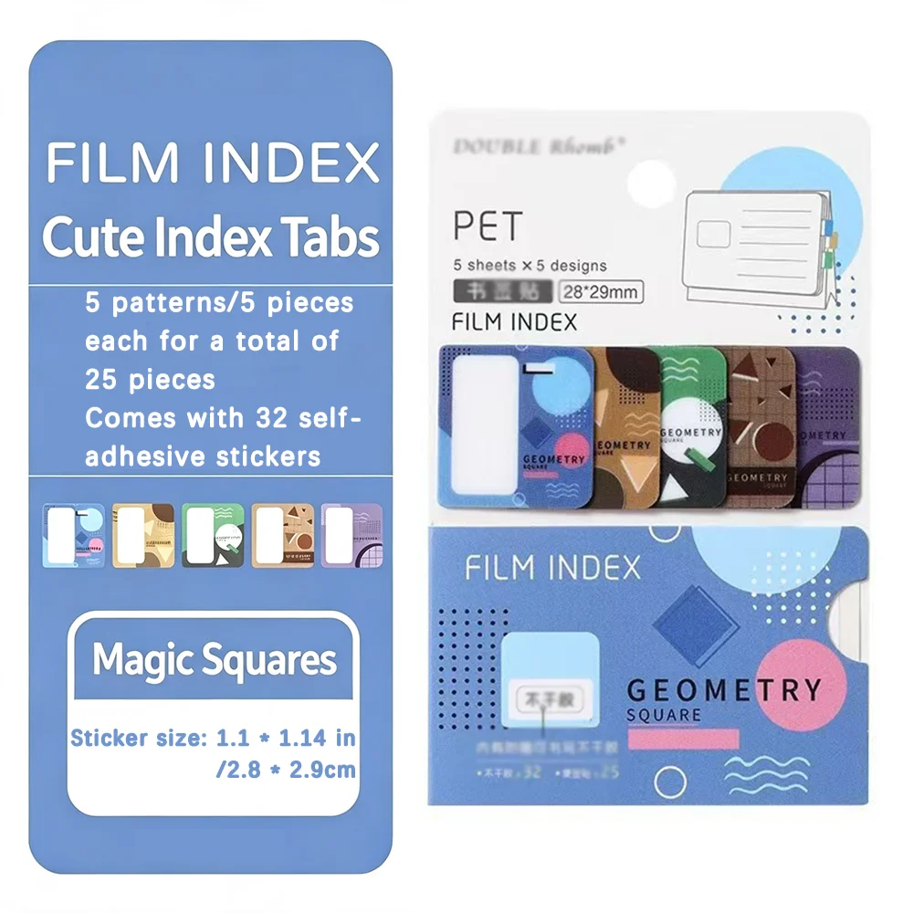 Cartoon waterdichte handige index-sticky notes voor studenten, kantoorclassificatie sticky notes, index-tags schattige naamstickers