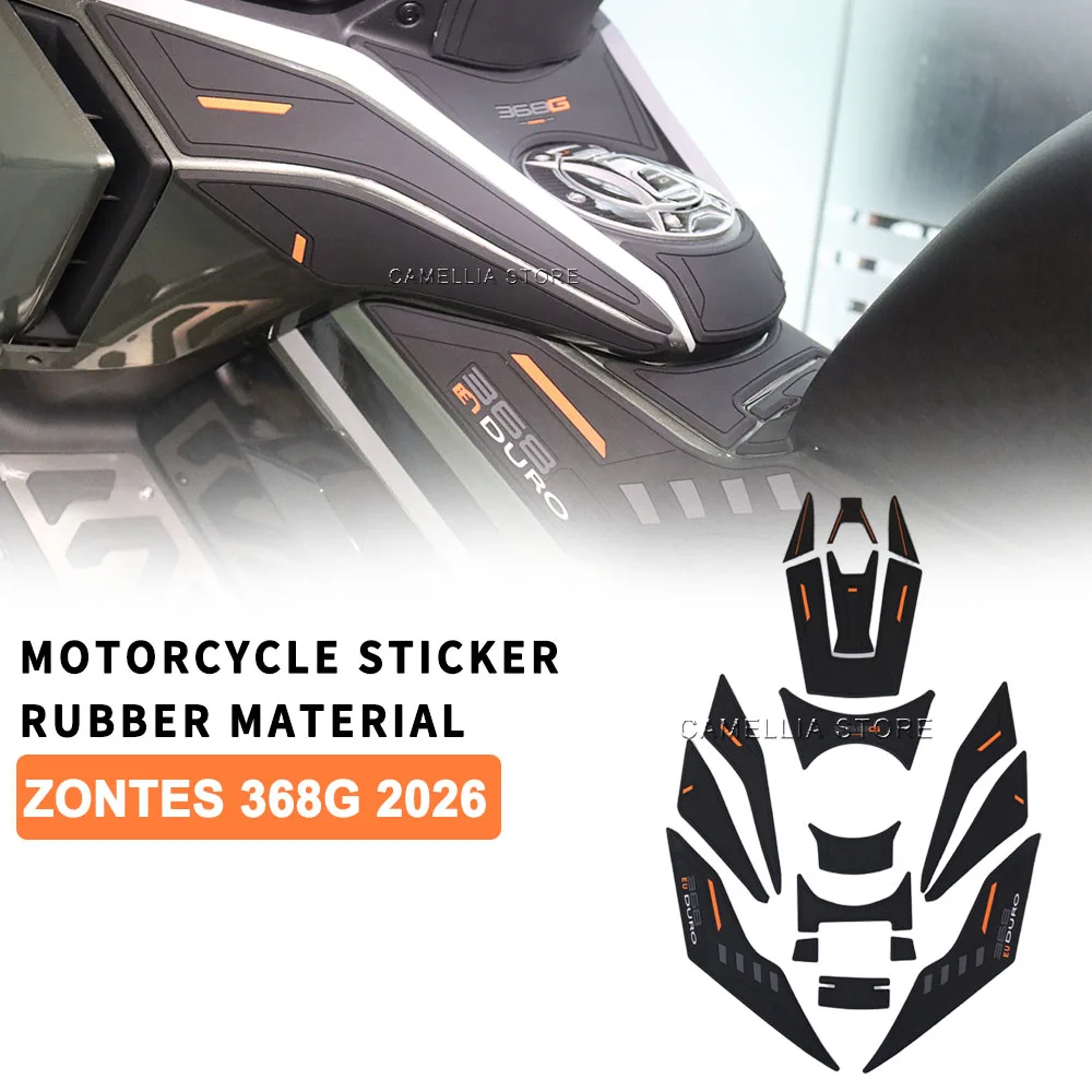 

Motorcycle Fuel Tank Pad Anti-Slip Side Waterproof Black White Motorcycle Fuel Tank pad Sticker for ZONTES 368G 2025-2026