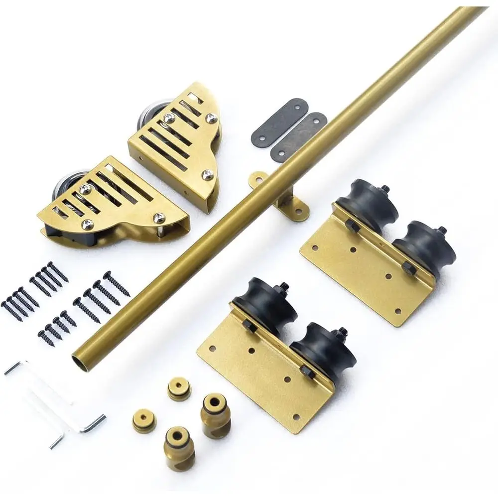 

Gold Rolling Ladder Track Kit - 3.3t-24t Heavy-Duty Indoor Ladder Slide System (6.6t/200cm Track)