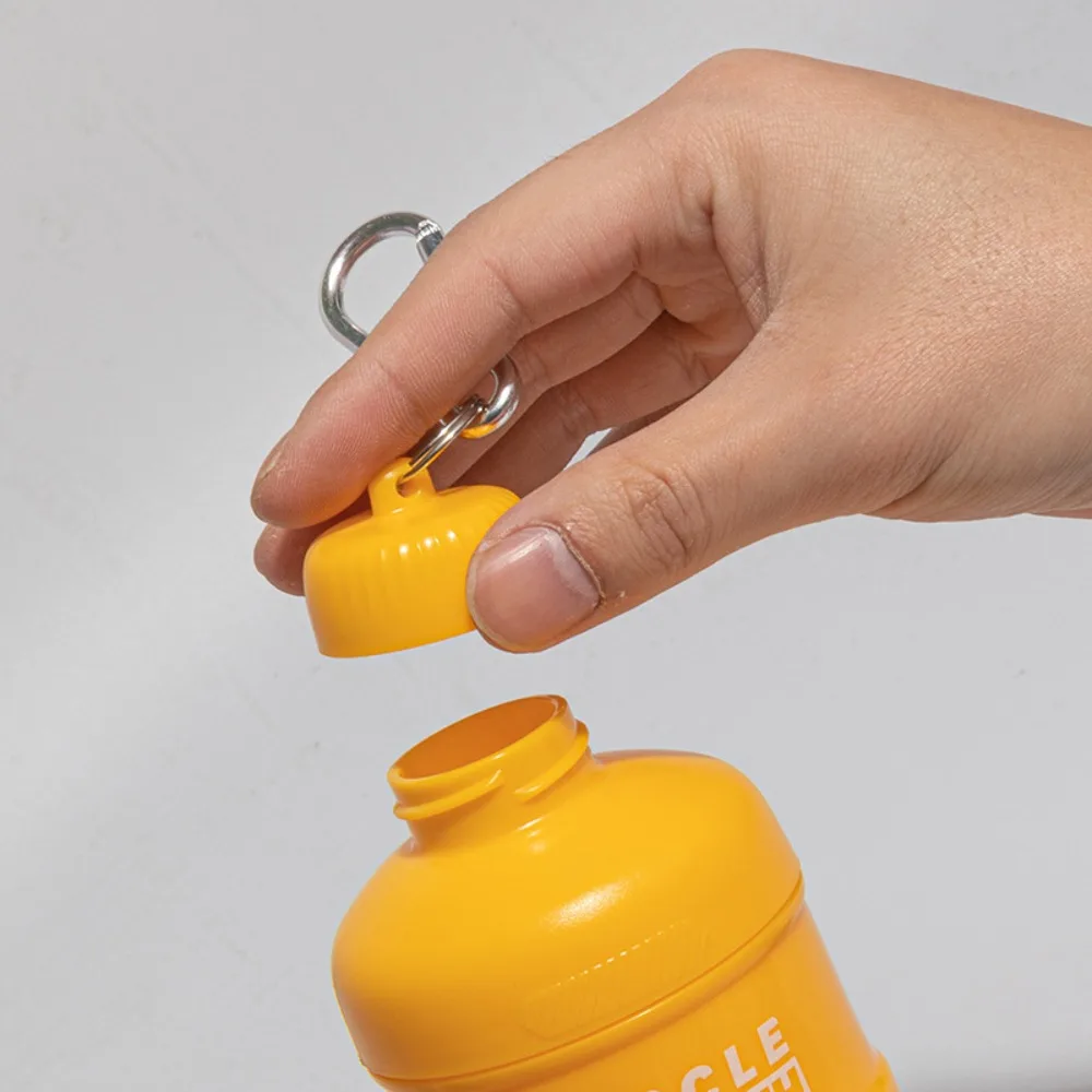 1/2/3-layer Plastic Protein Powder Box Portable Layered Storage Funnel Fitness Supplement Bottle with Mountaineering Buckle