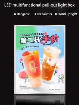 Lumière Led Rechargeable A4/A3, cadre Super fin publicitaire, panneau d'affichage, Film intérieur modifiable pour Restaurant, café, bière, Bar, boutique