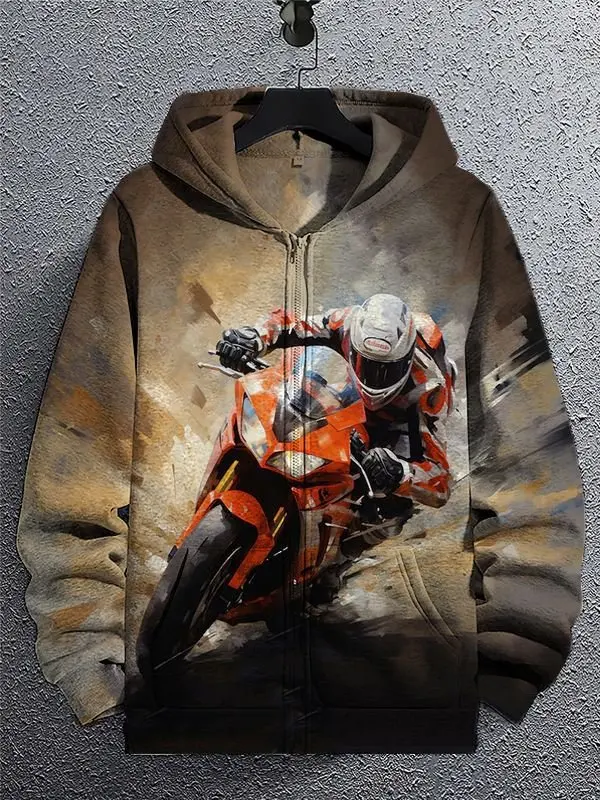 

Мотоциклетные гоночные пианино с 3D принтом, толстовки на молнии, мужские толстовки с капюшоном, спортивный костюм большого размера, пуловер, мужское пальто, одежда