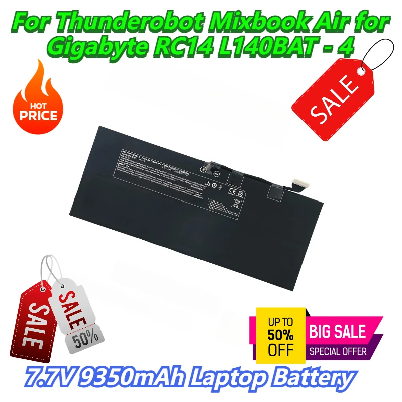 

7.7V 9350mAh Laptop Battery For Thunderobot Mixbook Air for Gigabyte RC14 L140BAT - 4