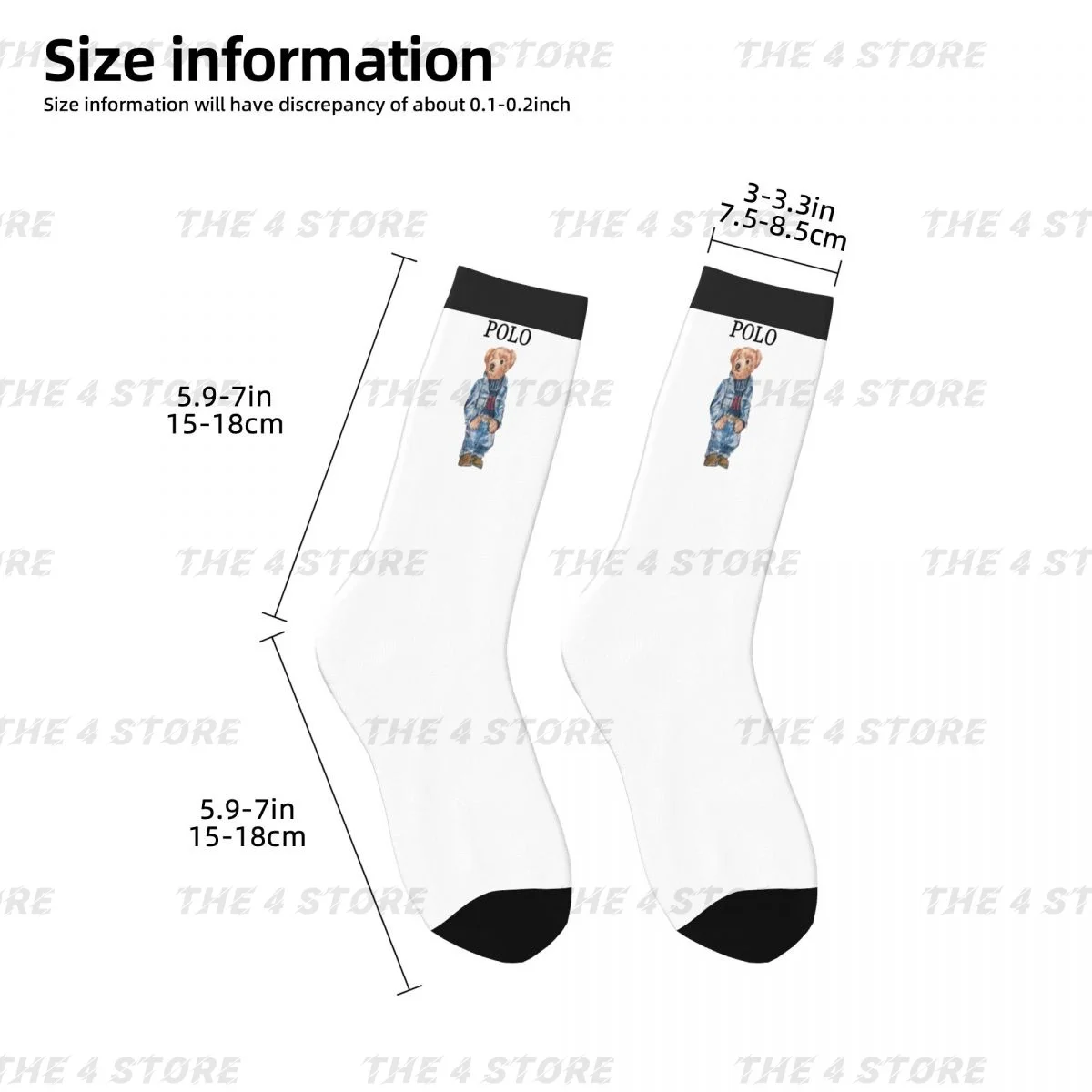 

The Bear High elasticity polyester fiber cosy Unisex Hiking Happy 3D color printing Socks