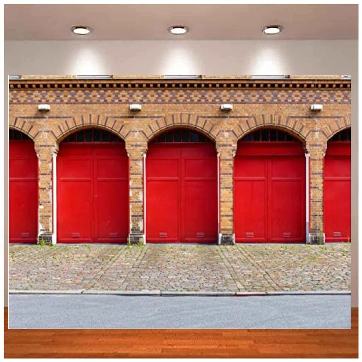 Fire Department Background For Front Door Firefighter Photography Backdrop Kids Adult Travel Photo Booth Shoot Studio Props