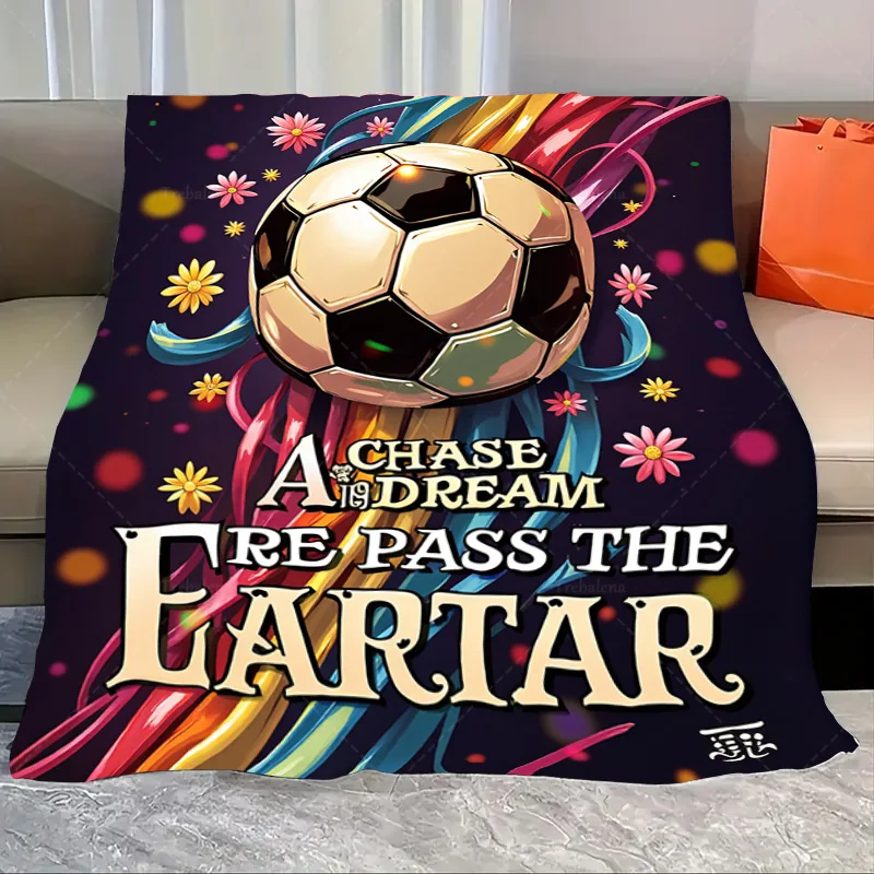 1 قطعة بطانية الفانيلا "بطانية حلم كرة القدم: مطاردة شغفك، اجتاز الكرة"