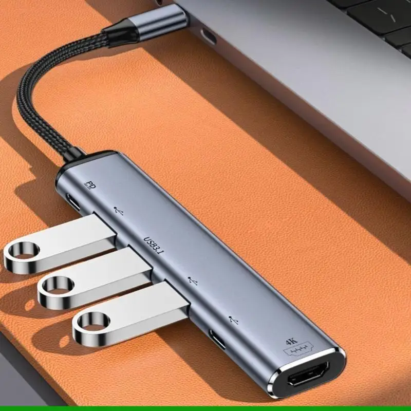 U55C Type-C 도킹 스테이션 VGA-HDMI 호환 PD100W 고속 USB 어댑터 변환기