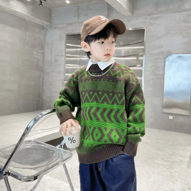 

Зимний утепленный вязаный базовый слой на флисовой подкладке для мальчиков, новинка 2025 года