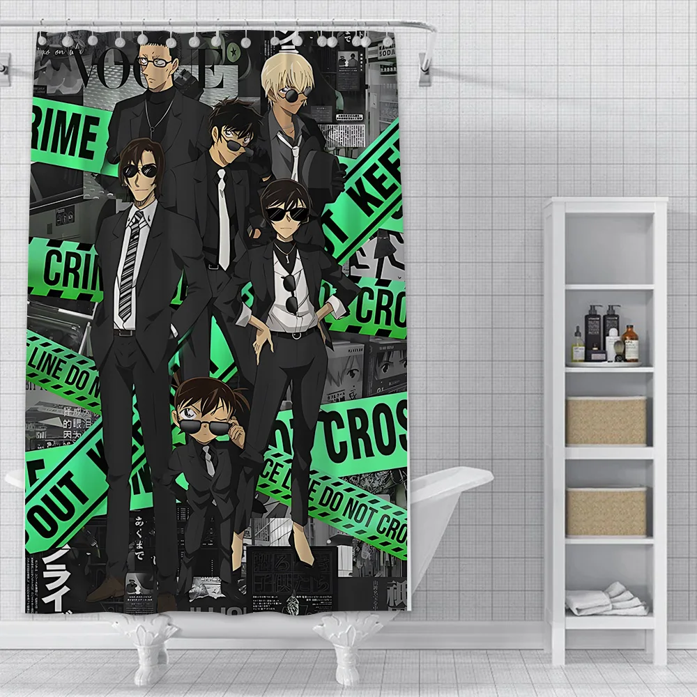 Shower Curtain Waterproof Polyester Fabric Paint Colorful Bath Curtains Detective Conan Home Bathroom Decor Curtain With Hook