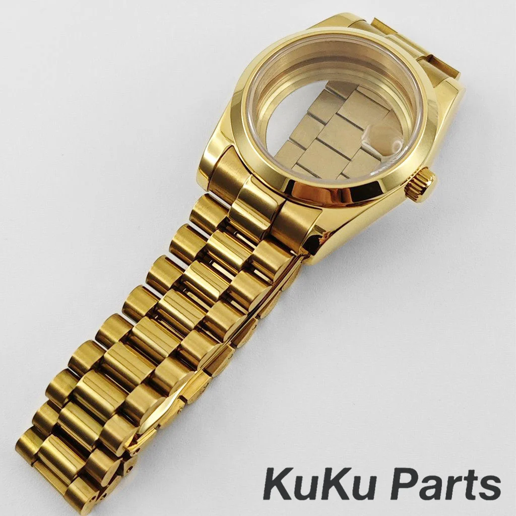 الذهب الرئاسية سوار NH35 36 مللي متر/40 مللي متر الياقوت ساعة كريستال الحال بالنسبة NH34 NH35 NH36 NH38 NH70 NH72 PT5000 ETA2824 حركة