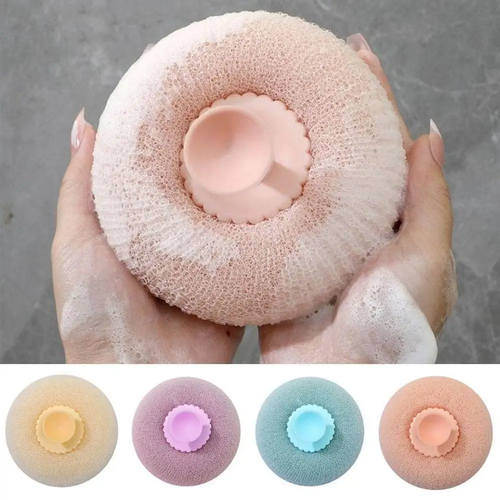 

1PC 3D Natural Loofah Bath with Suction Ball Body Scrub Ball Japanese SPA Bathroom Cup Body Massage Massage Accessories Spo D1S3