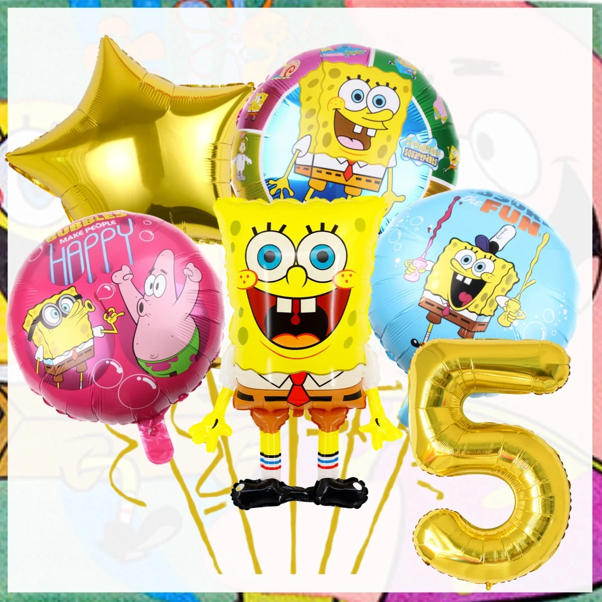 Sponge-Bob Birthday Decoration Sponge Baby Disposable Tableware Plate Tablecloth Napkin Balloon Baby Shower Kids Party Supplies