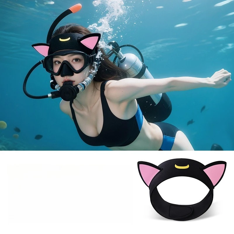 

Swimming Headband Headband Outdoor Sports Cat Ears Three-dimensional Cartoon Cute Headscarf Diving Headband Female