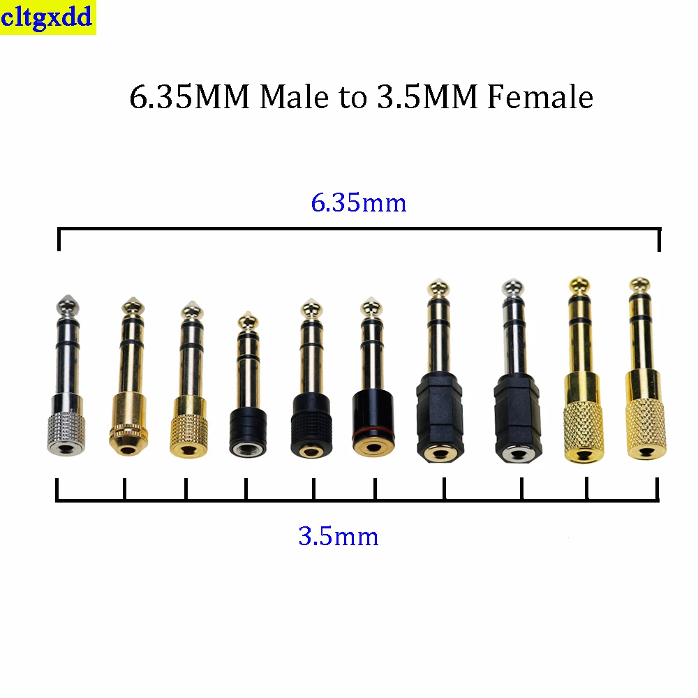 

1PCS 6.35mm male to 3.5mm female gold-plated conversion head stereo audio adapter 3-pole dual mono stereo headphone jack