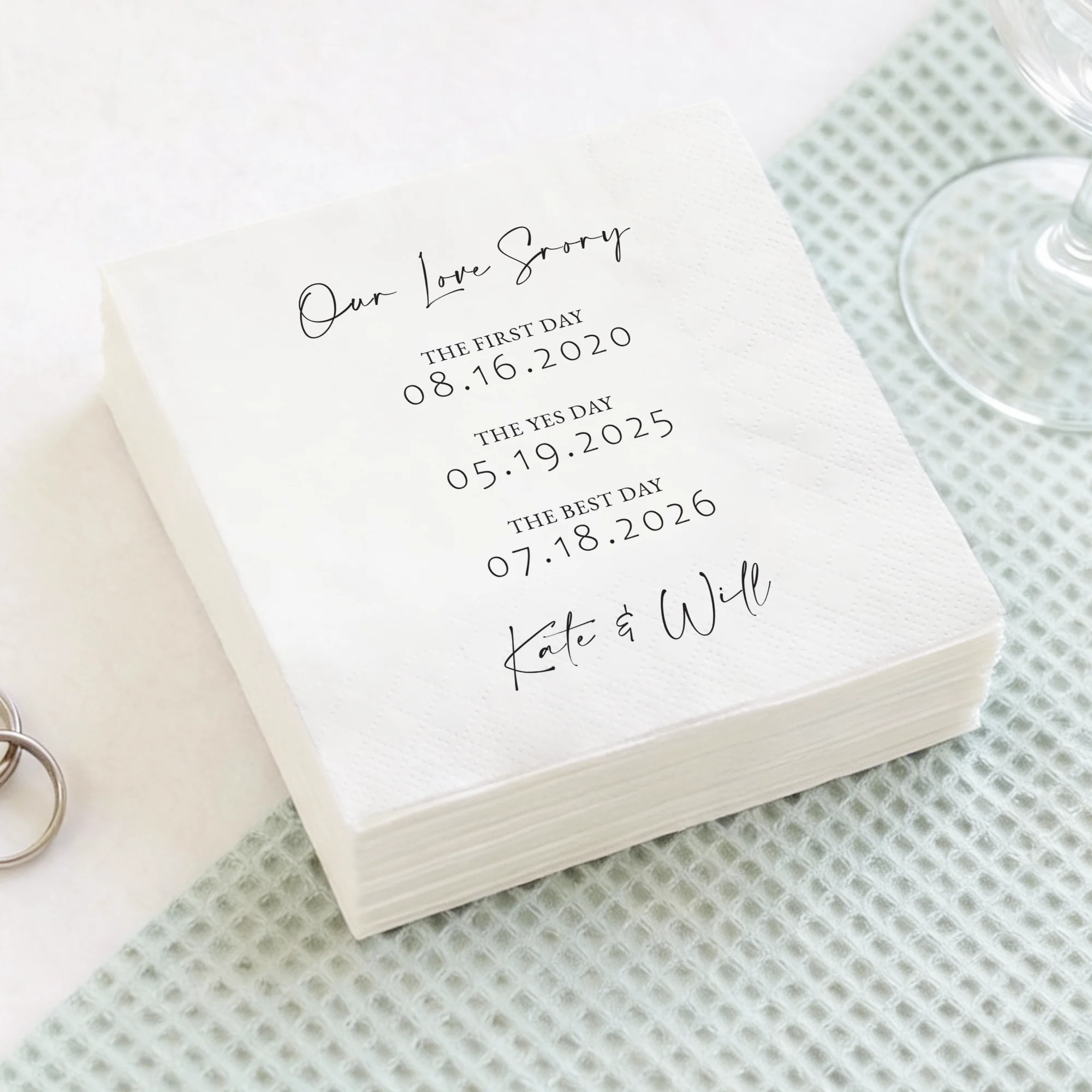 

Personalized Paper Napkins for Wedding Custom Cocktail Napkins of Text Elegent Disposable Napkins,for Baby Shower Hen Party