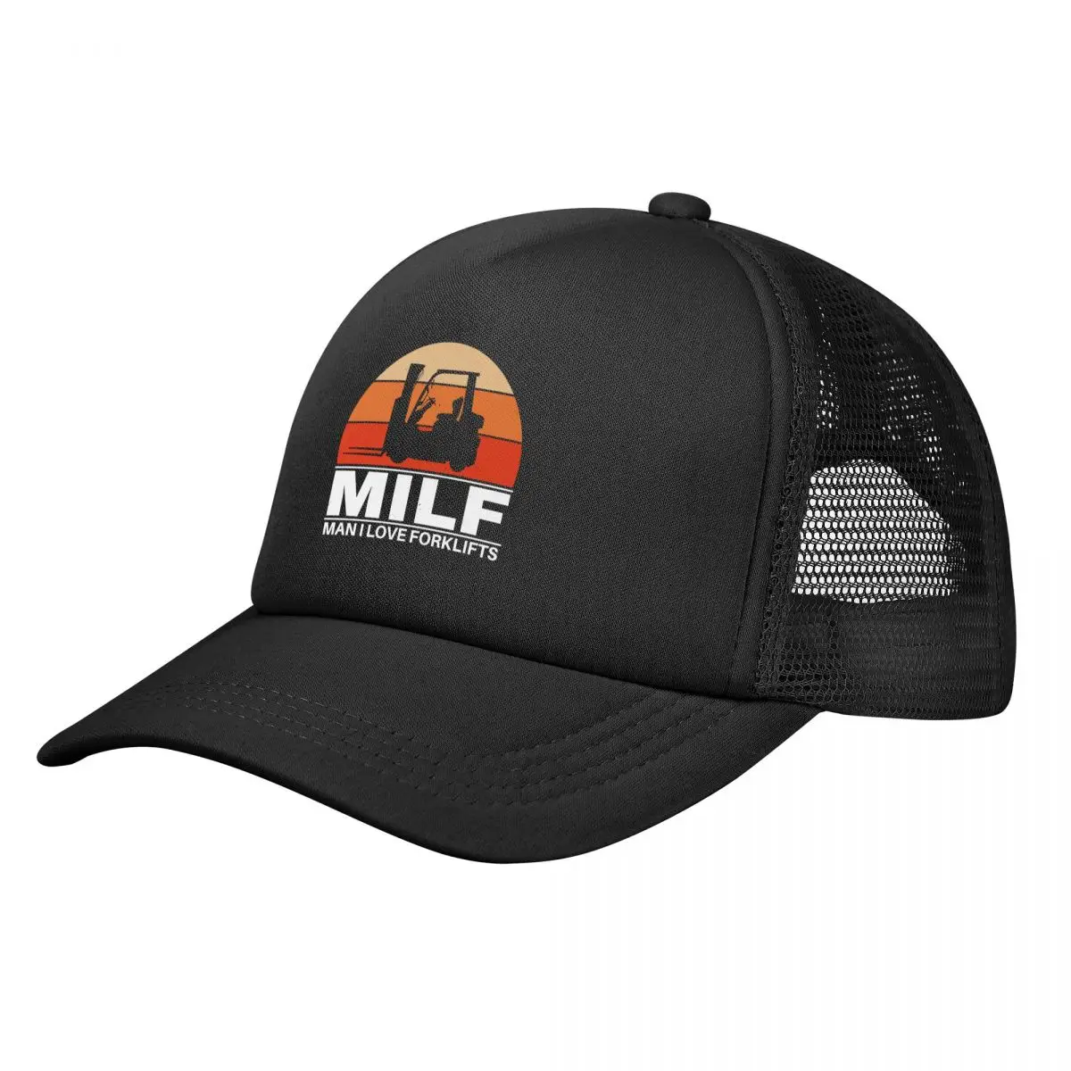 Milf Man I Love Forklift Retro Certified Baseball Caps Mesh Hats Sun Caps Fashion Unisex Caps