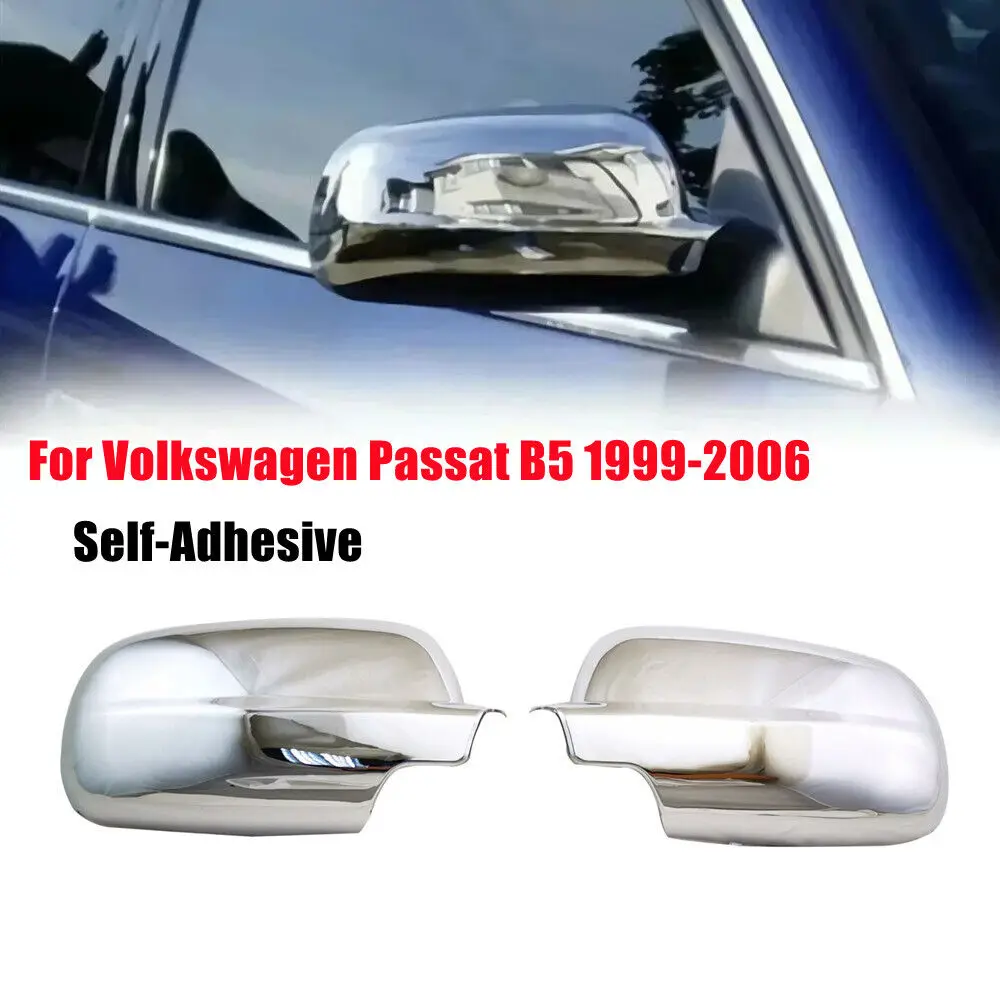 

For Volkswagen Passat B5 1999 2000 2001-2006 ABS Plastic Car Rearview Side Mirror Cover Wing Cap Exterior Trim Adhesive Sticker