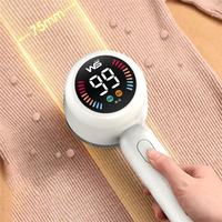 Y51A-Clothes Lint Remover Fabric Shaver Lint Remover Hair Ball Trimmer USB Rechargeable LED Display Clothes Lint Remover Green