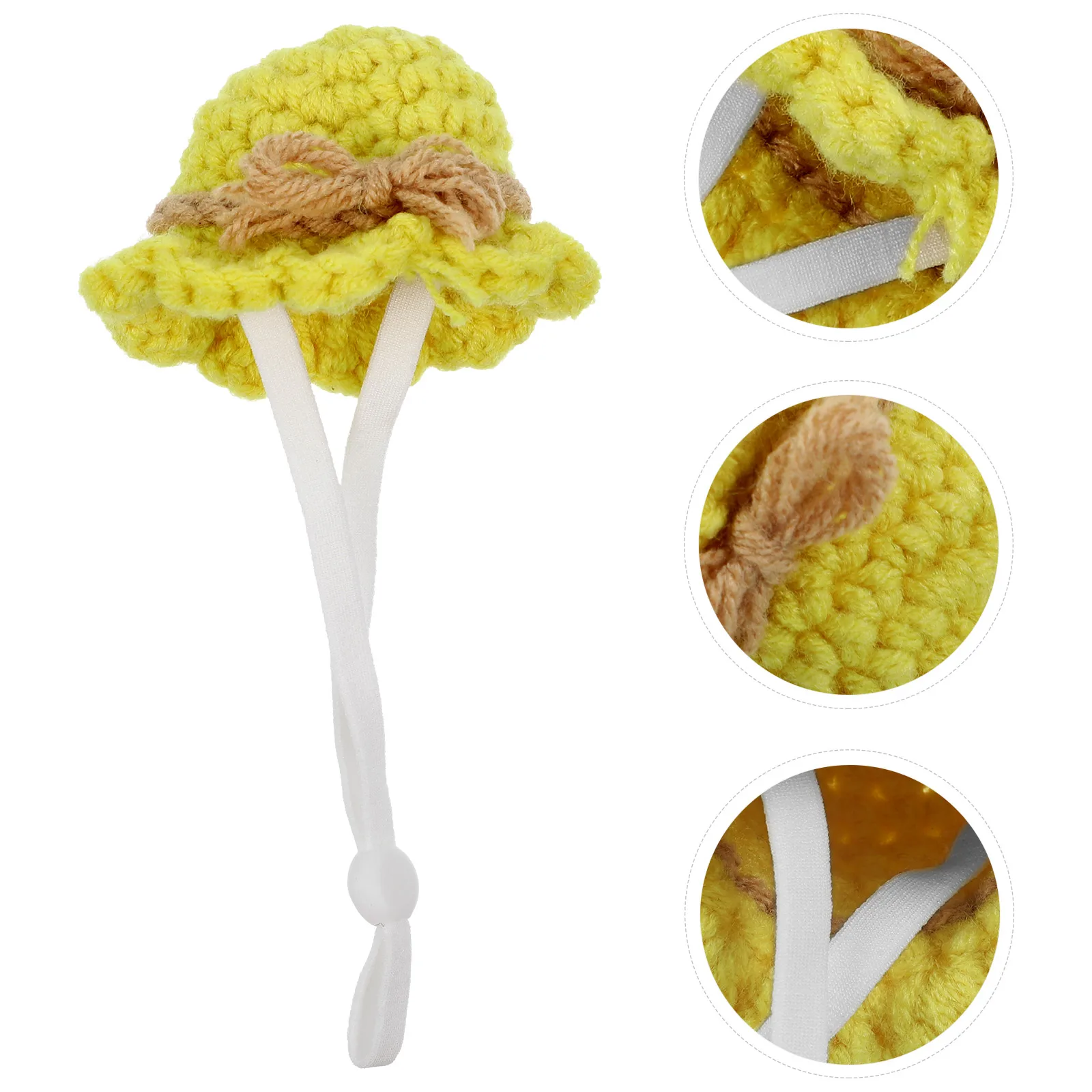 

Pet Hat for Hamster Chinchilla Mouse Small Animal Lightweight Adjustable Knitted Costume Party Photo Prop Flower Design