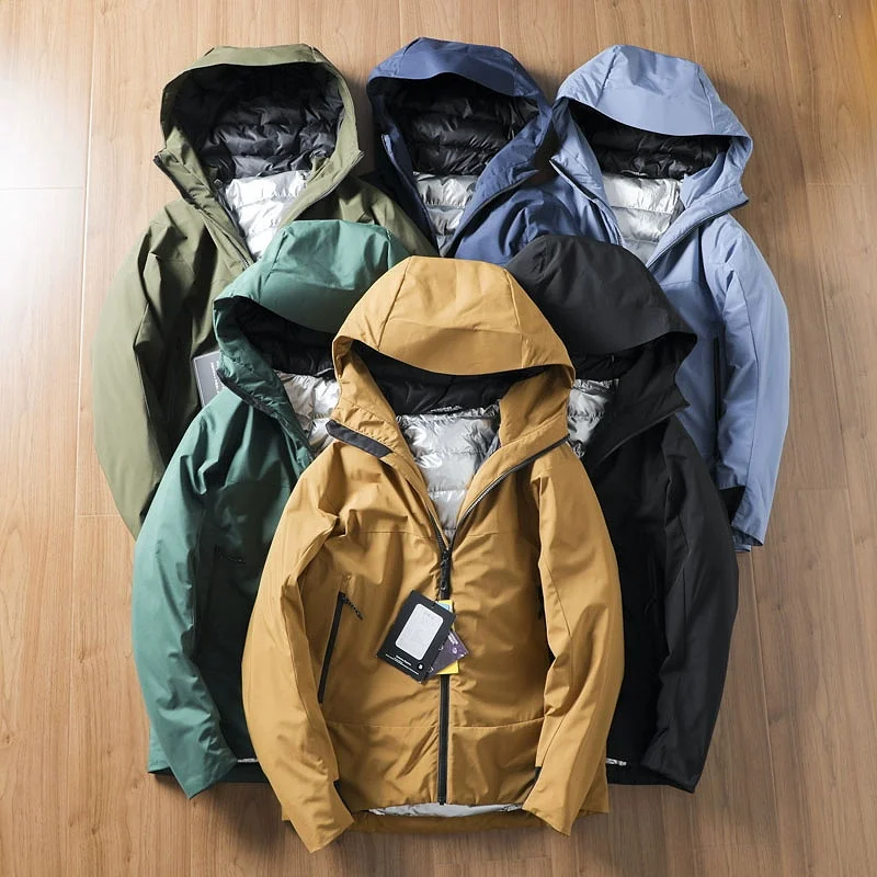 

Мужская зимняя пуховая куртка с капюшоном и теплоотражающим слоем из ионов серебра, оригинальная, 499, сейчас 69, сезонная распродажа S