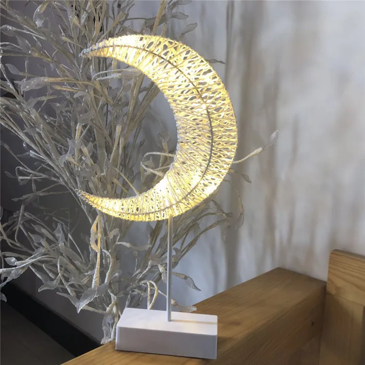 Battery+USB Powered Lamp Decorative Lamp Winding Iron Frame Plastic Base Warm Bright Light Home Decoration