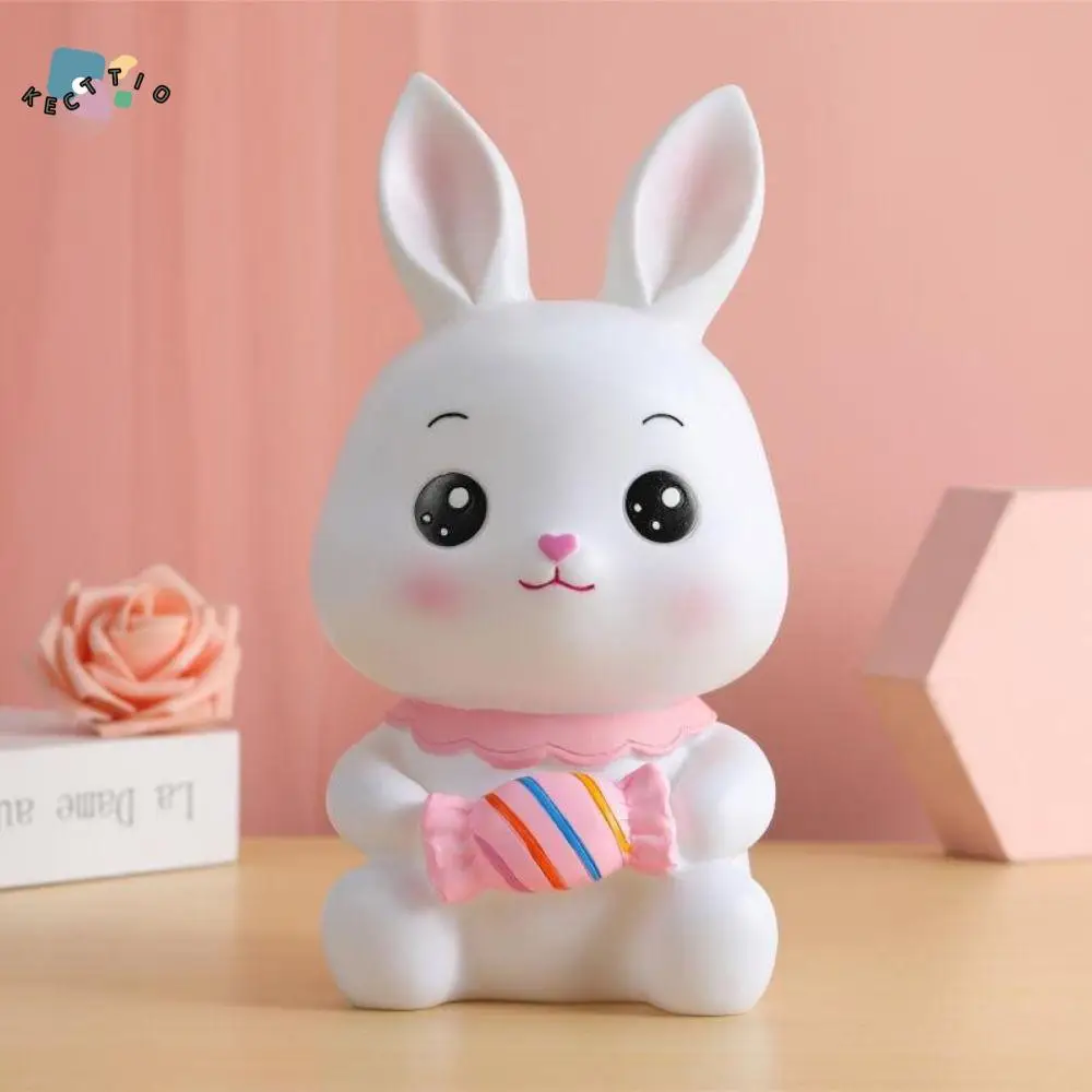 

Easy to Use Cute Rabbit Piggy Bank Cartoon Anti-fall Sitting Panda Saving Jar Unbreakable Bunny Ornaments Easy to Use