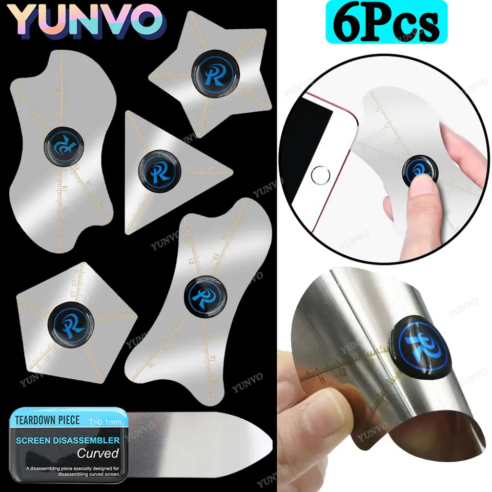 Set de 3 o 6 palancas de acero inoxidable ultrafinas de 0.1mm para reparación de teléfonos 2