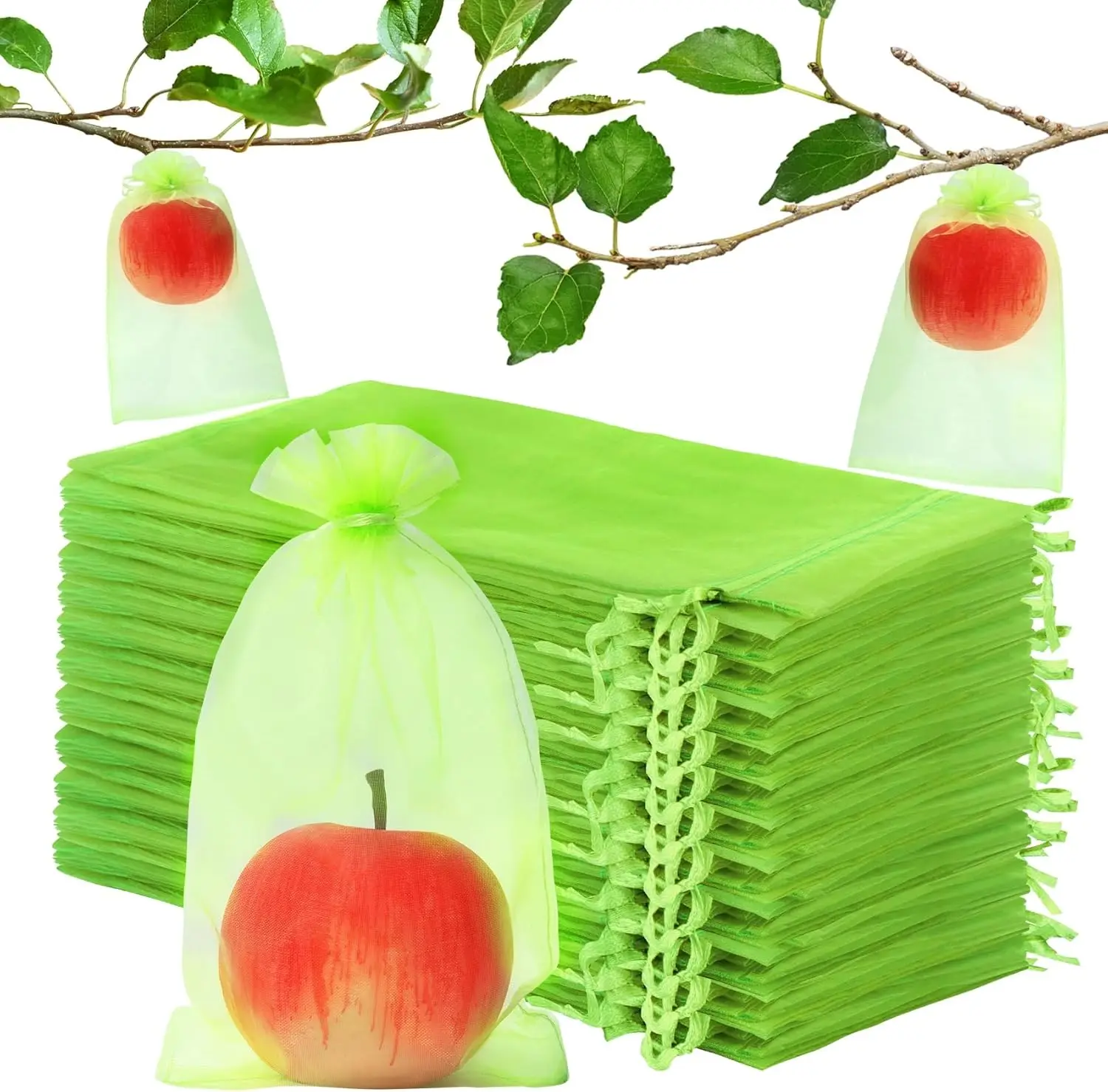 100 Pcs Fruit Protection Drawstring Bags Protect Vegetables Fruits From Insects Mosquito Bugs