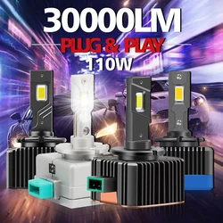 D3S LED Headlight D1S D2S D4S D5S D8S D1R D2R D3R Car HID Blub 30000Lm High Lumens Two-Sided Csp Chip 5-Min Plug-N-Play Headlamp