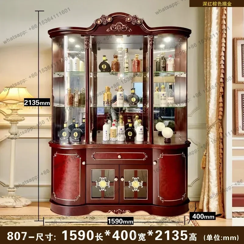 style luxury living room wall glass door display TV side decoration cabinet