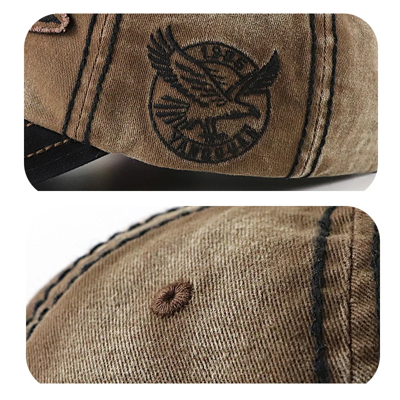 Eagle Soars In The Sky And Flies Freely Eagle Embroidered Large Head Baseball Cap With 3 Wizes To Choose From