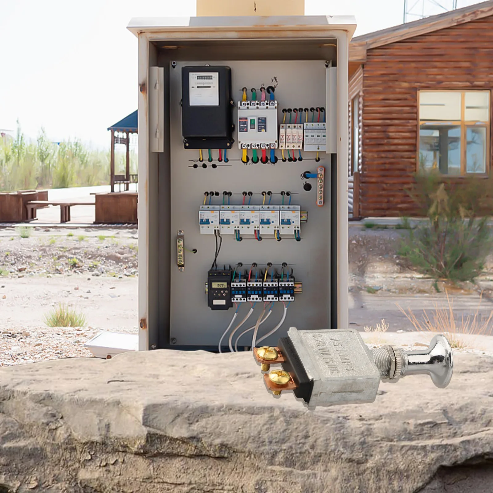 Zinc Alloy Body Push Pull Switch with Copper Screw Terminals Rated at 75A for Reliable Power Management Solutions