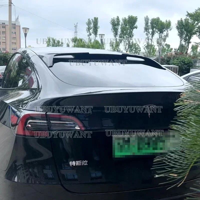

Car Roof Spoiler Rear Trunk Wing ABS Carbon Glossy Black Body Kits Tuning For Tesla Model Y 2021 2022 2023 +