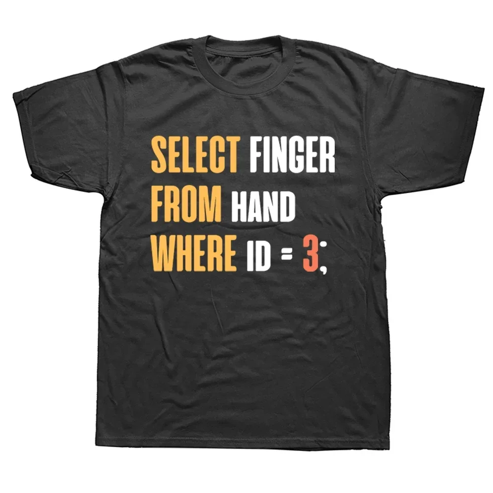 

Select Middle Finger Geek Nerd T shirt Funny SQL Code Design for Programmer Tee Tops Fashion Tshirt Clothing Casl T-shirts