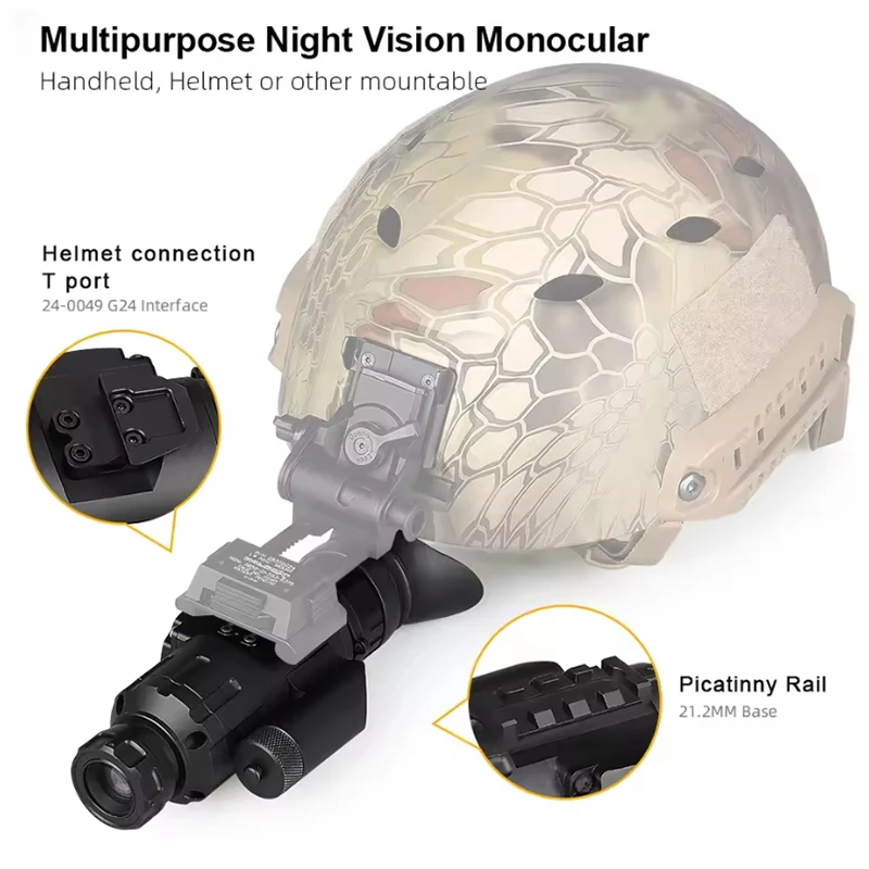 M250 Monocular Head Mounted Night Vision Camera HD Digital 1X Optical Large Visual 8X Electronic Zoom Crosshair for Hunting