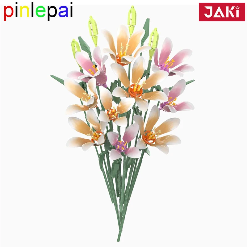 

Pinlepai Jaki Brick Lily Of The Valley Flower Building Bricks Block Wildflower Bouquet Blocks Flowers Sets Toys For Children