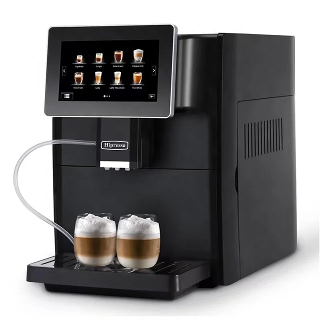 7 Inch Large HD TFT Display Brewing Americano Cappuccino Latte Espresso Super Automatic Coffee Machine With Milk Frother