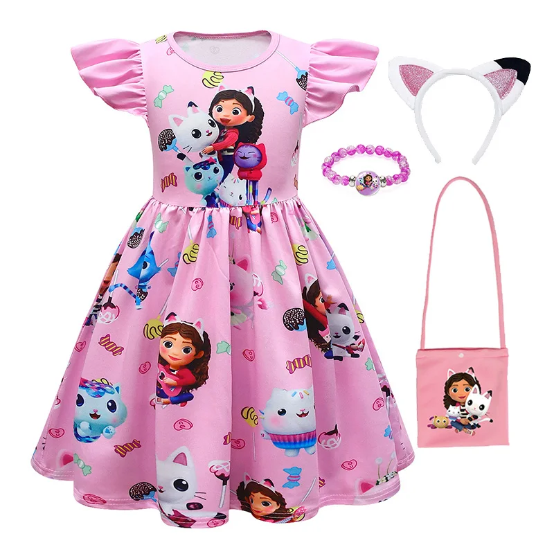 

Gabbys Dollhouse Cartoon Girls Princess Dress Gabby Cat Birthday Party Halloween Christmas Cosplay Costume For Little girl